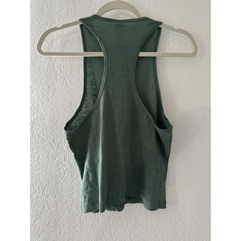 PINK COTTON CROPPED RACERBACK TANK TOP size XS in green - Picture 6 of 8